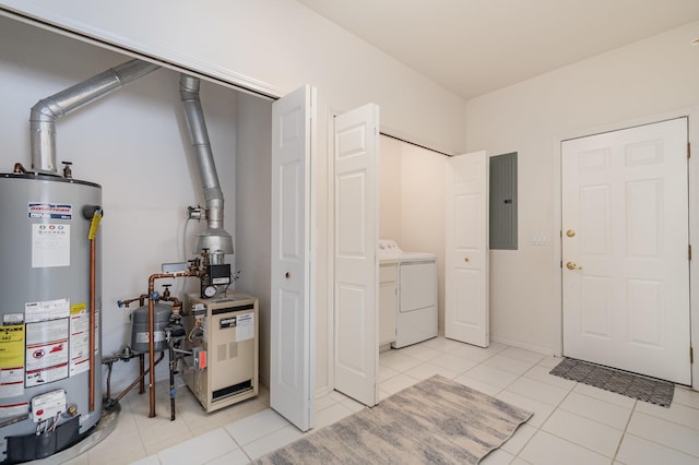 102 Phoxy Ln, Indian River, MI 49749 - utilities featuring water heater, electric panel, and washer / dryer