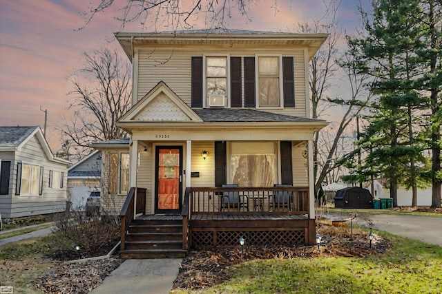 view of front of house with covered porch