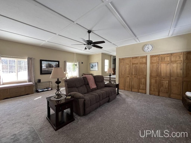 E3117 H44 Hwy, Trenary, MI 49891 - carpeted living area featuring a ceiling fan