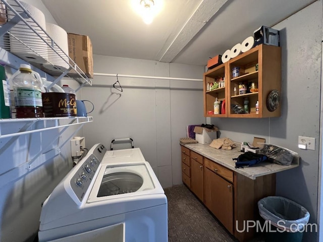 E3117 H44 Hwy, Trenary, MI 49891 - laundry room with separate washer and dryer and cabinet space