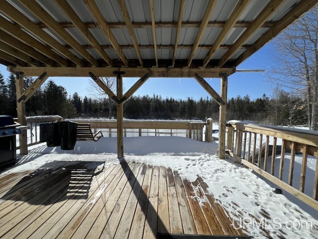 E3117 H44 Hwy, Trenary, MI 49891 - snow covered deck with view of wooded area