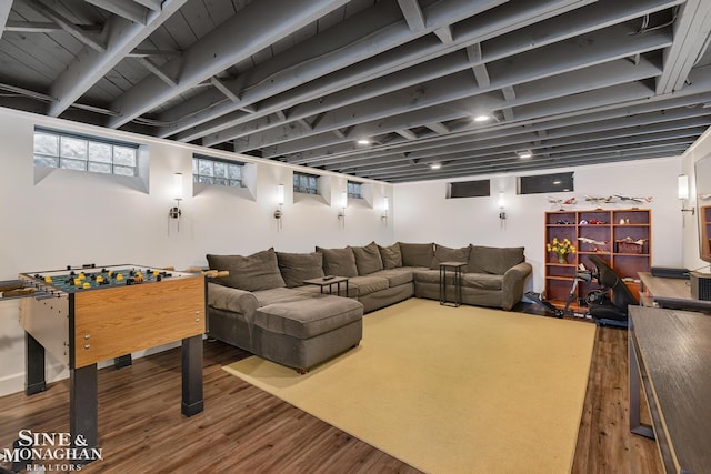 interior space featuring wood finished floors