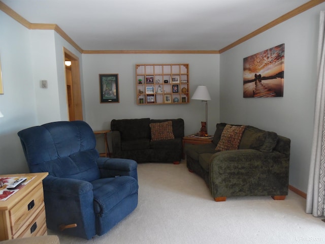 49436 S Superior Rd, Houghton, MI 49931 - living area featuring light colored carpet and ornamental molding