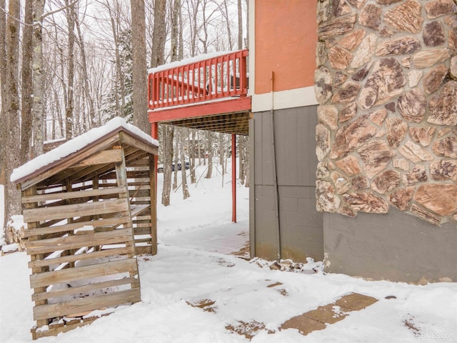 102 Big Bear Rd, Iron River, MI 49935 - view of snow covered deck