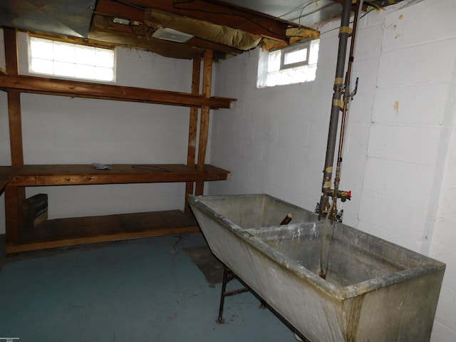 27324 Larchmont St, Saint Clair Shores, MI 48081 - below grade area featuring concrete block wall