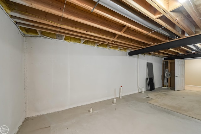 view of unfinished below grade area