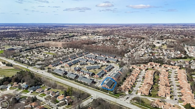 drone / aerial view featuring a residential view