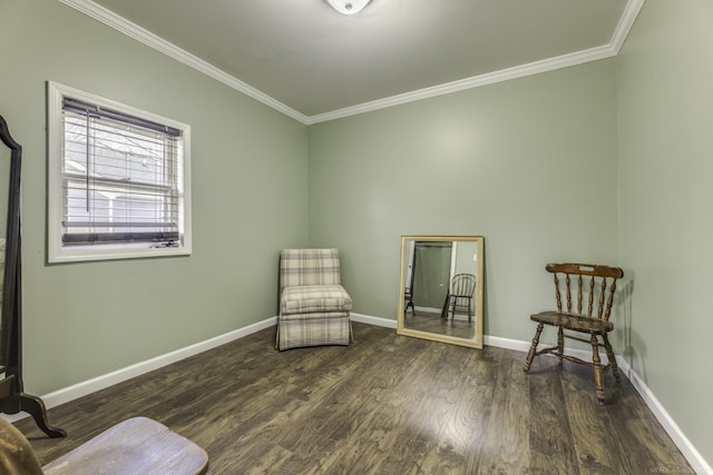7173 Lake St, Lexington, MI 48450 - living area featuring wood finished floors, crown molding, and baseboards