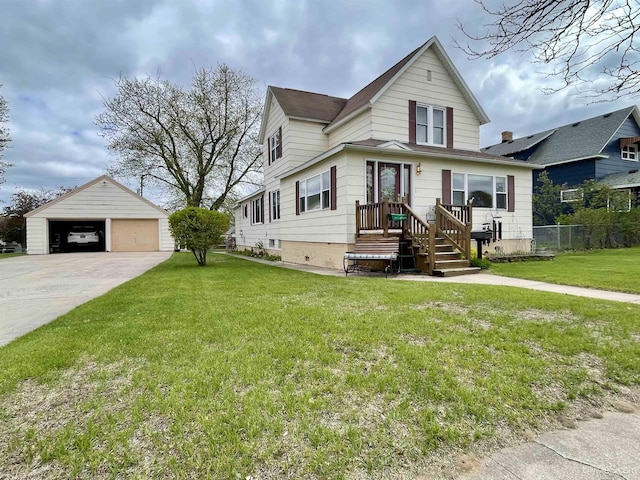 1215 Dakota Ave, Gladstone, MI 49837 - traditional home with a garage and an outbuilding