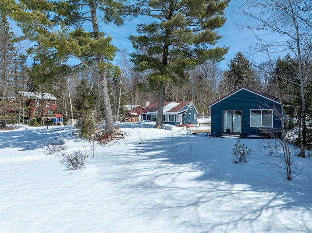 view of snowy yard