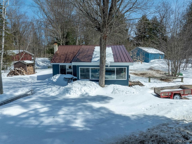 view of snow covered structure