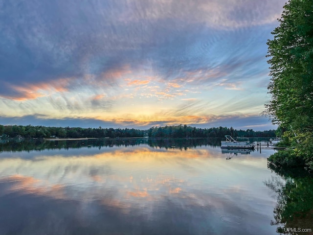 water view with a boat dock