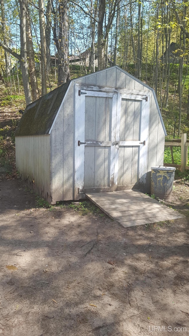 view of shed