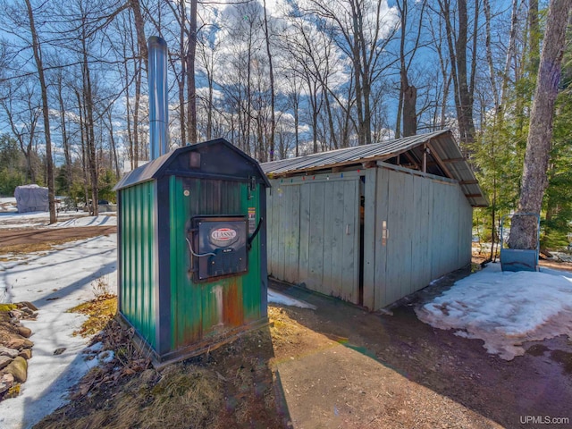 view of shed