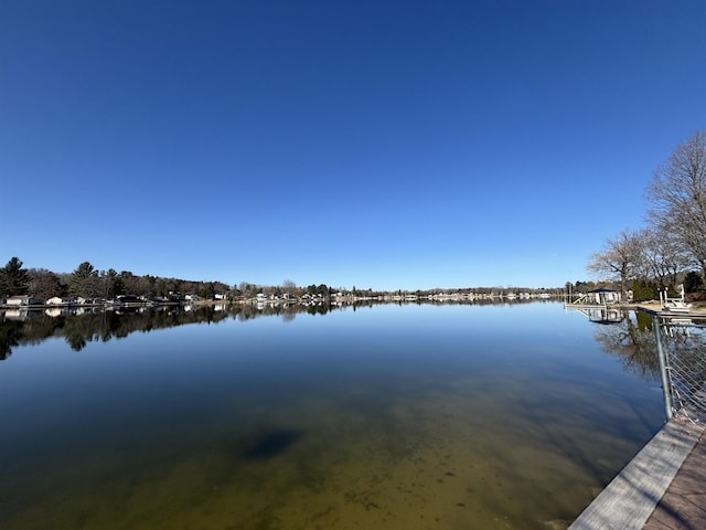view of water feature featuring a boat dock