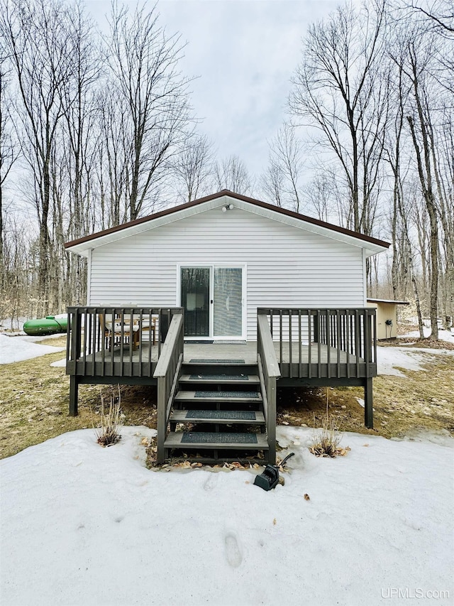 exterior space with a wooden deck