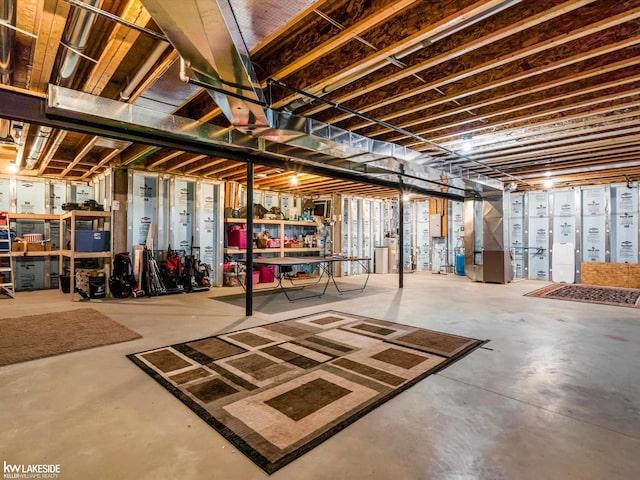 unfinished below grade area with heating unit