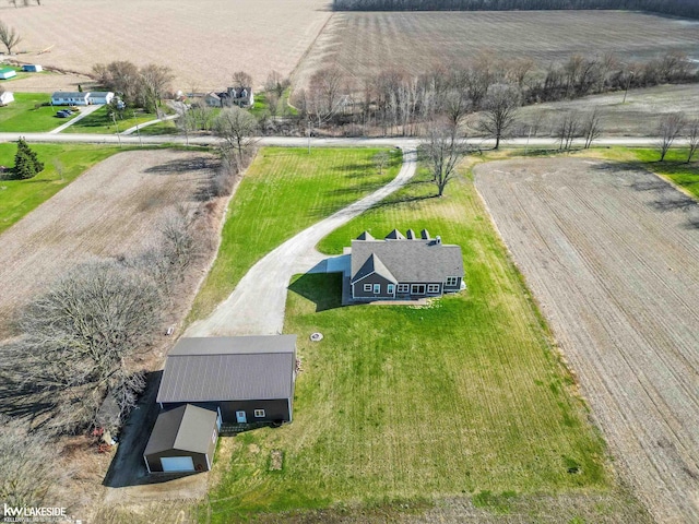 drone / aerial view featuring a rural view