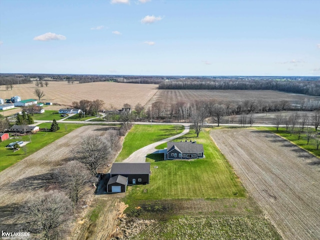 drone / aerial view with a rural view