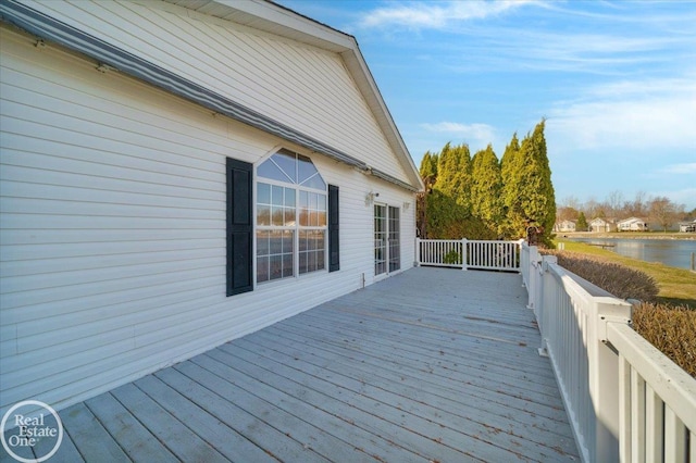 6240 Twin Lakes Dr, Kimball, MI 48074 - wooden deck with a water view