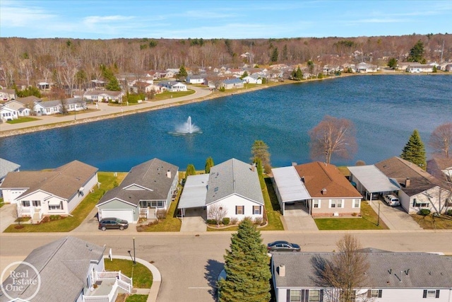 6240 Twin Lakes Dr, Kimball, MI 48074 - drone / aerial view featuring a water view and a residential view