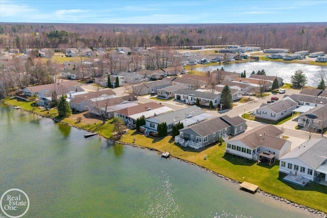 6240 Twin Lakes Dr, Kimball, MI 48074 - aerial view with a water view, a residential view, and a wooded view