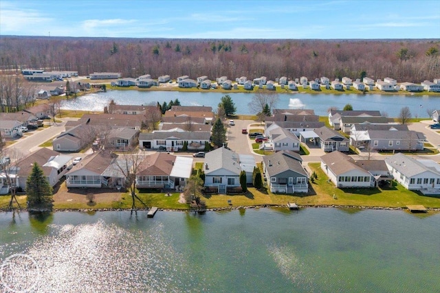 6240 Twin Lakes Dr, Kimball, MI 48074 - birds eye view of property with a water view, a wooded view, and a residential view