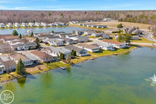 6240 Twin Lakes Dr, Kimball, MI 48074 - drone / aerial view featuring a wooded view, a residential view, and a water view