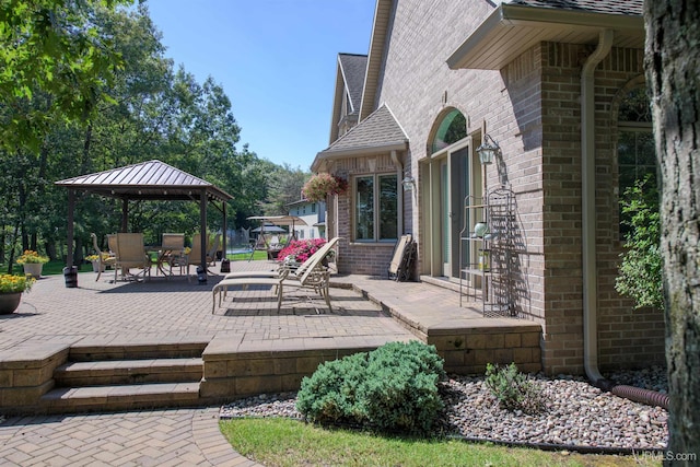 view of patio with a gazebo
