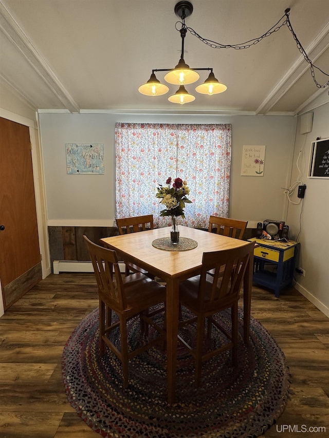 9260 S US Highway 41, Skandia, MI 49885 - dining room featuring baseboard heating, baseboards, and wood finished floors