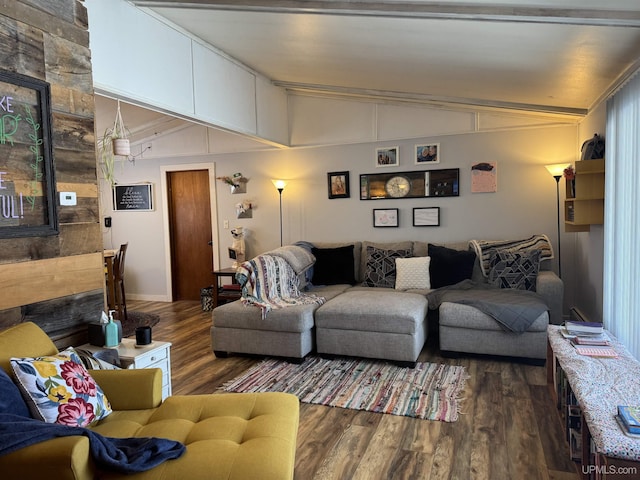 9260 S US Highway 41, Skandia, MI 49885 - living area with dark wood-style floors and lofted ceiling