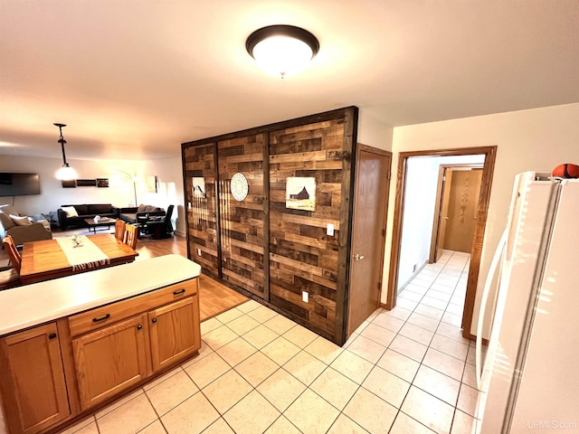 interior space featuring light tile patterned floors
