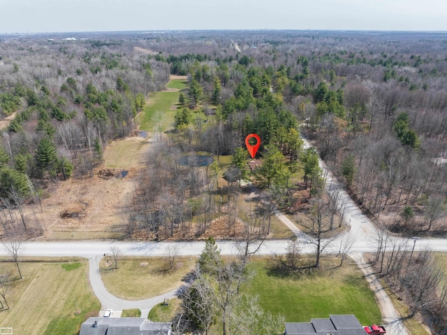 475 S Bartlett Rd, Saint Clair, MI 48079 - birds eye view of property featuring a wooded view