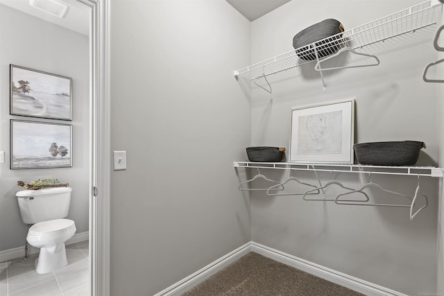 spacious closet with visible vents