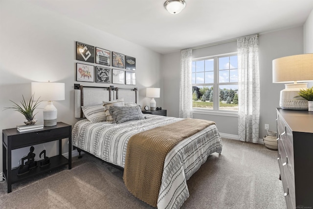 bedroom featuring baseboards and carpet floors