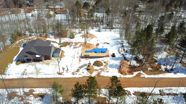 view of snowy aerial view