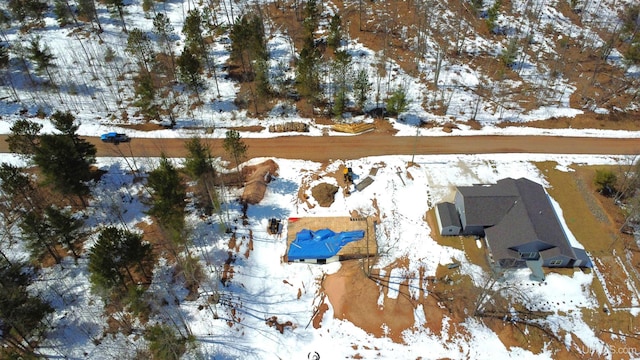 view of snowy aerial view