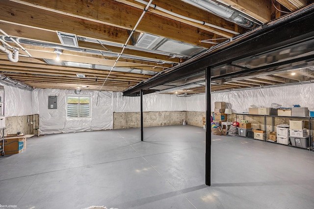 below grade area featuring electric panel