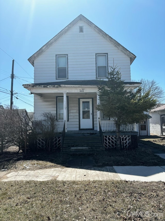 view of front of house featuring covered porch