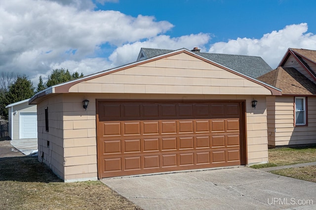 view of garage