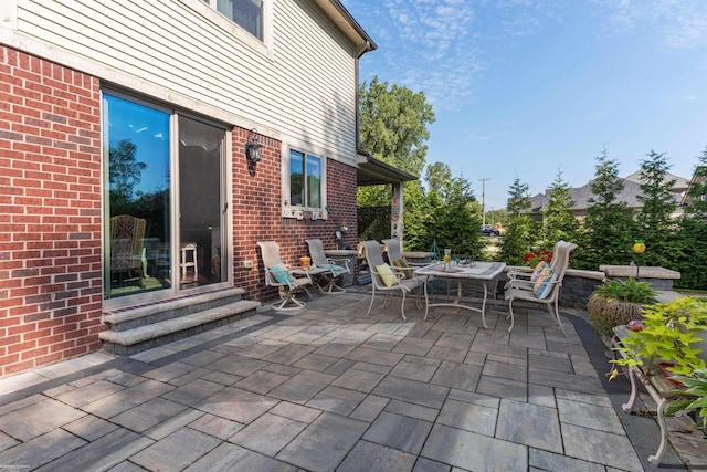 view of patio featuring entry steps