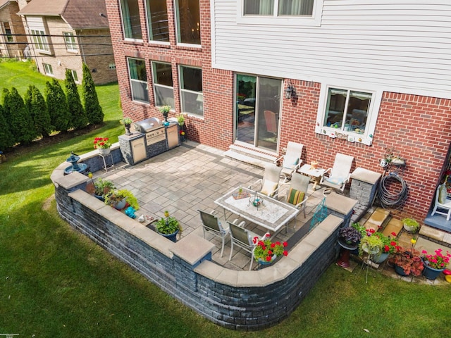 view of patio / terrace with a grill