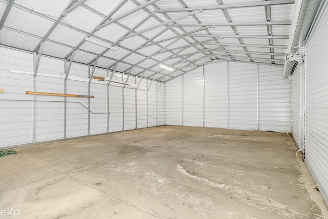 garage featuring metal wall