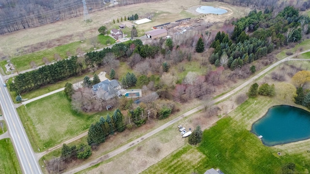 drone / aerial view with a rural view