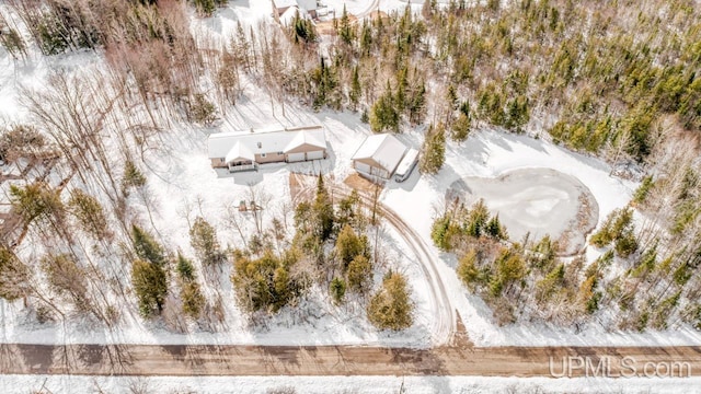 view of snowy aerial view