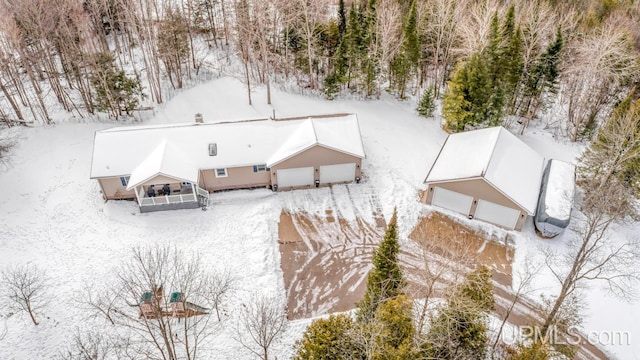 view of snowy aerial view
