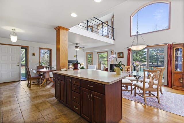 6728 Frith Rd, Smiths Creek, MI 48079 - kitchen with recessed lighting, ceiling fan, and light countertops