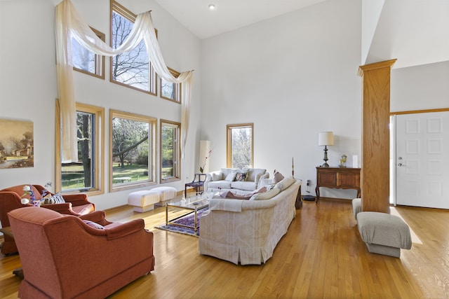 6728 Frith Rd, Smiths Creek, MI 48079 - living room with a towering ceiling and light wood finished floors