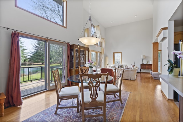 6728 Frith Rd, Smiths Creek, MI 48079 - dining space with a healthy amount of sunlight, light wood finished floors, and a towering ceiling