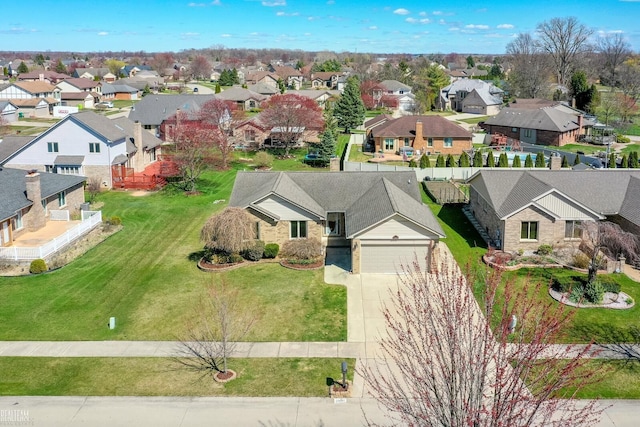 drone / aerial view with a residential view